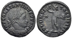 Constantine I ‘the Great’. 307-337 AD. AE Follis (3.11g, 20mm). Ticinum mint. Struck 313/4 AD. RIC 8