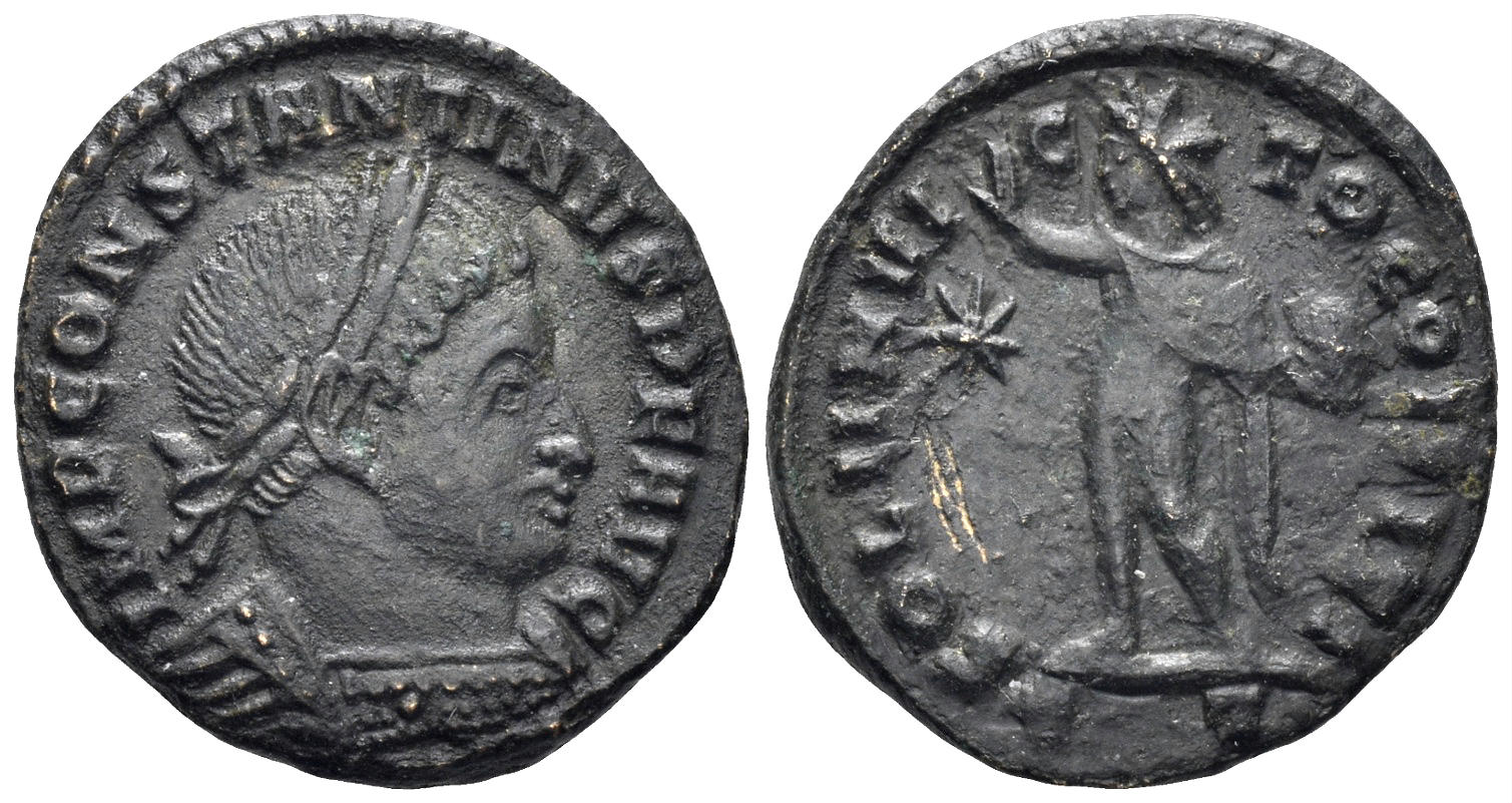 Constantine I 'the Great'. 307-337 AD. AE Follis (3.11g, 20mm). Ticinum mint. Struck 313/4 AD. RIC 8