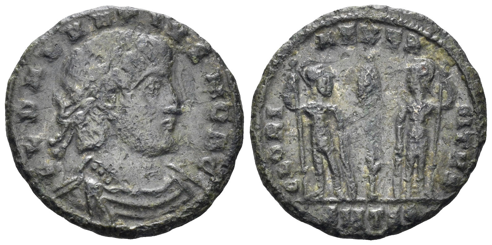 Delmatius, Caesar. 335-337 AD. AE Follis (1.76g, 17mm). Thessalonica mint. Struck 337 AD. RIC 202