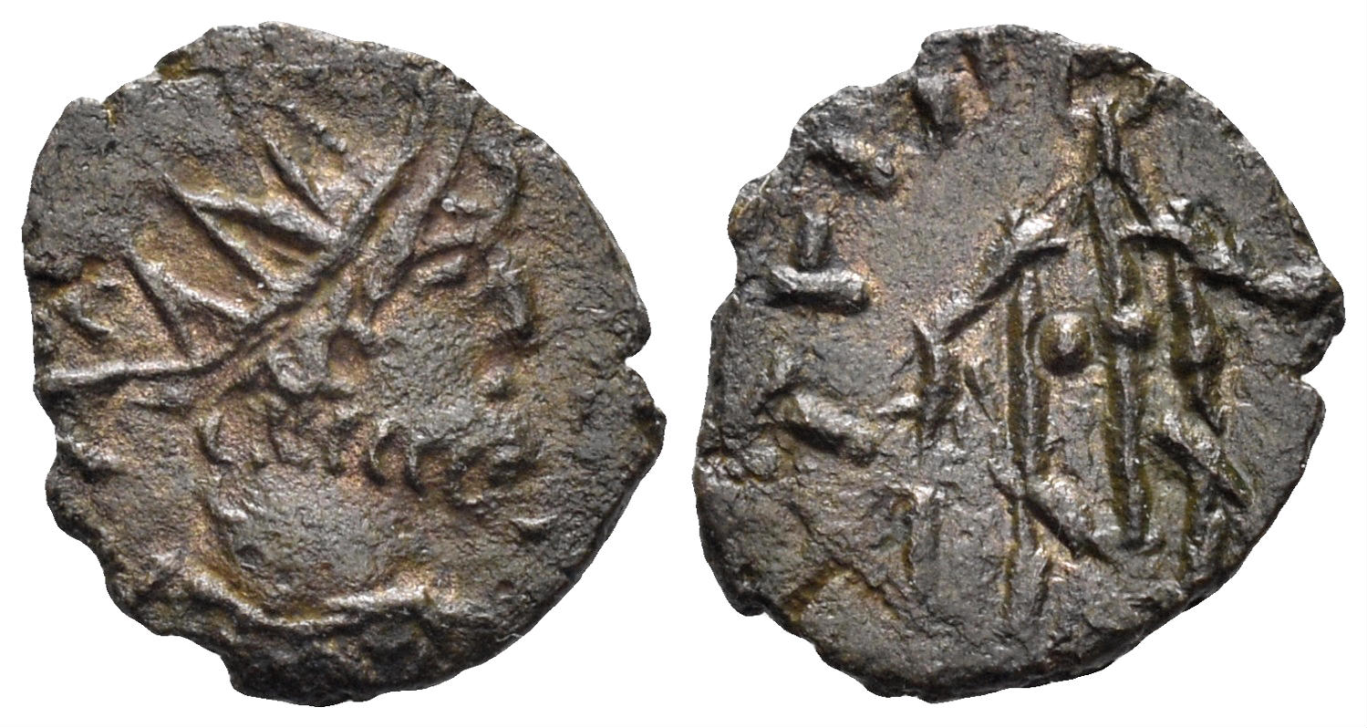 Tetricus I. 271-274 AD. AE Antoninianus (0.67g, 11mm). Irregular mint. Salus type (?)