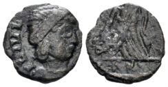 Helena. Augusta. 324-328/30 AD. AE Follis (0.52g, 10mm). Contemporary imitation. Imitating the Treveri mint. Struck after 337 AD