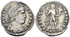 Valens. 364-378 AD. AR Siliqua (1.89g, 19mm). Lugdunum mint. Struck 364-7 AD. RIC 6e