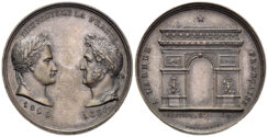 France. Louis Philippe. 1830-1848, Completion of the Arc de Triomphe. AE Medalet (8.64g, 25mm). Dated 1836. Julius 3962