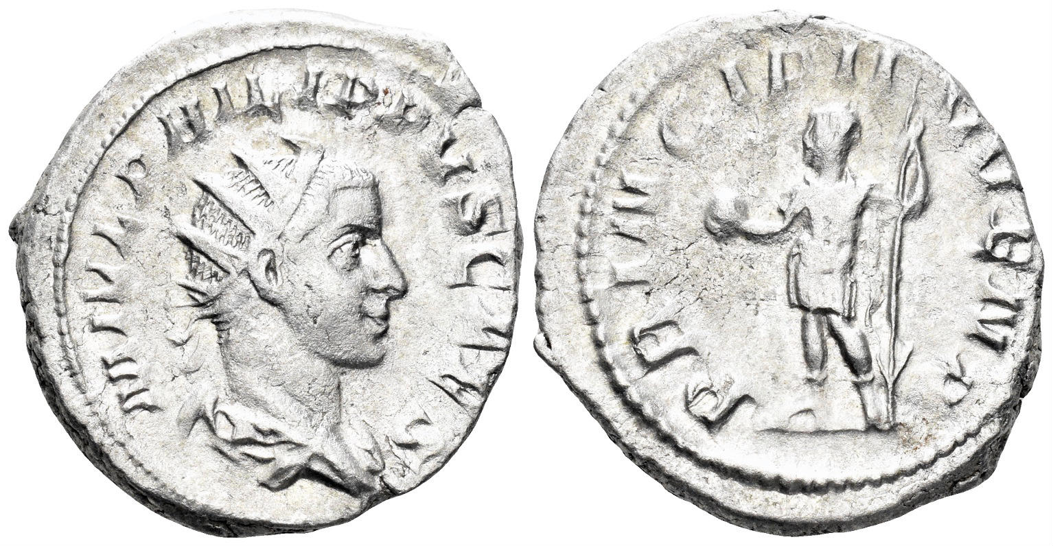 Philip II, as Caesar. 244-247 AD. AR Antoninianus (5.00g, 23mm). Rome mint. Struck 246 AD. RIC 218d