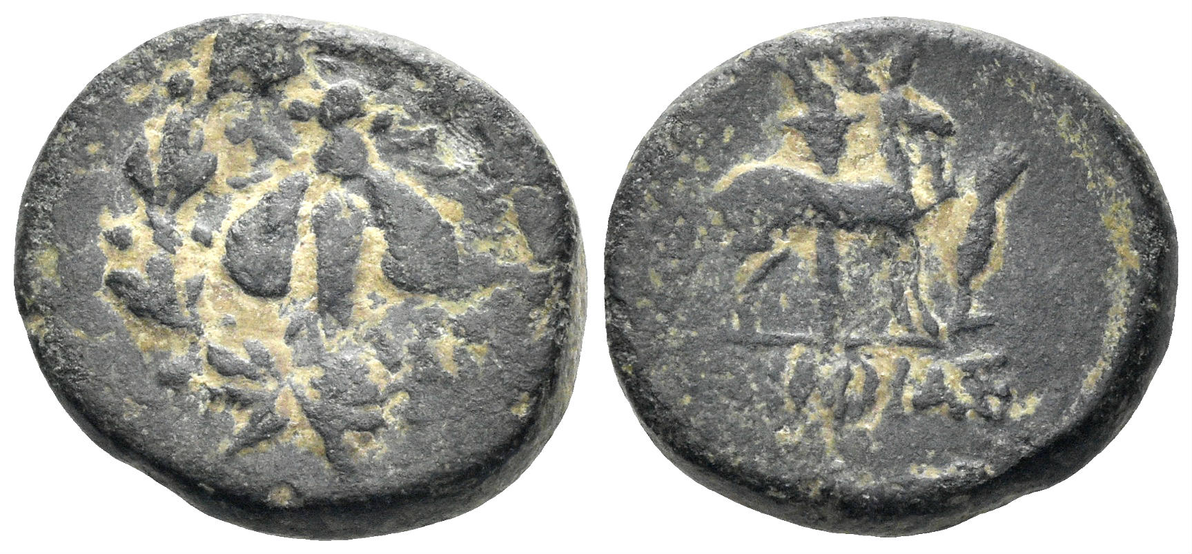 Ionia, Ephesos. Circa 50-27 BC. AE 15mm (2.82g). Aineas, magistrate. Naumann Auc. 81, lot 824 (same magistrate)