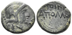 Ionia, Priene. Circa 240-170 BC. AE 14mm (2.82g). Apollod-, magistrate. Regling 67