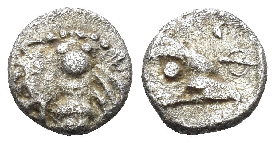 Ionia, Ephesos. Circa 500-420 BC. AR Milesian standard 1/64th Stater (0.20g, 6mm). SNG Copenhagen 211