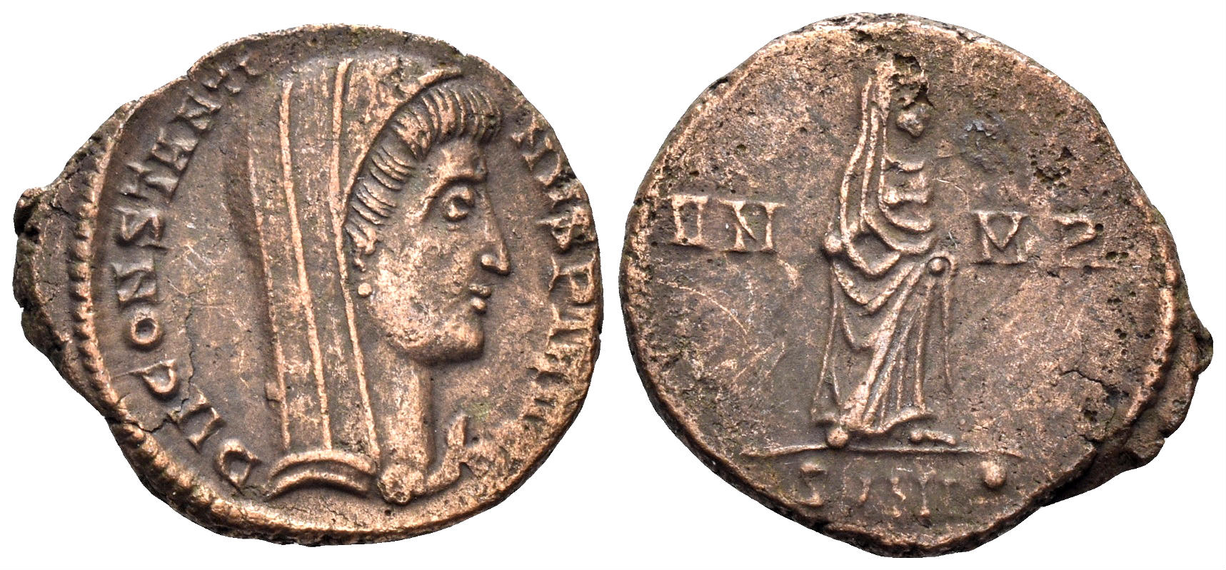 Divus Constantine I. Died 337 AD. AE4 (1.83g. 17mm). Nicomedia mint. Struck 347/8 AD. RIC 54