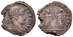 Constans. 337-350 AD. AE Follis (1.38g, 15mm). Rome mint. Struck 347/8 AD. RIC 84
