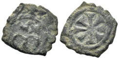 Sicilian Kingdom. House of Hohenstaufen. Manfred. 1258-1266. Billon Denaro (0.71g, 14mm). Messina mint. Spahr 215