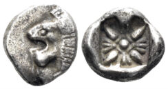 Ionia, Miletos. Late 6th- early 4th Century BC. AR Diobol / 1/12th Stater (0.87g, 10mm). SNG Kayhan 476-82