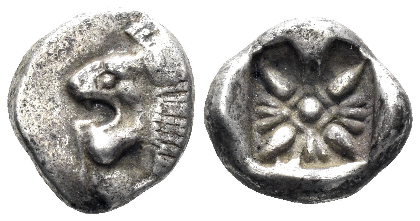 Ionia, Miletos. Late 6th- early 4th Century BC. AR Diobol / 1/12th Stater (0.87g, 10mm). SNG Kayhan 476-82