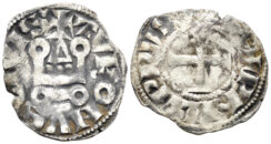 France. Royal. Philippe IV le Bel. 1285-1314. Billon Denier tournois (0.80g, 19mm). Duplessy 223