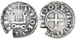 France. Royal. Louis IX. 1266-1270. Billon Denier tournois. (1.00g, 19mm). Duplessy 184