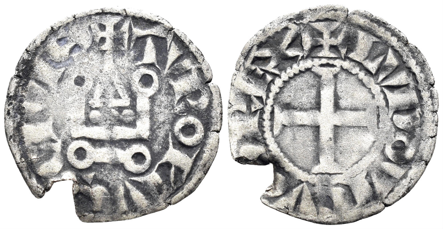 France. Royal. Louis IX. 1266-1270. Billon Denier tournois. (1.00g, 19mm). Duplessy 184