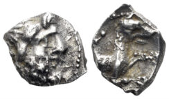 Lykaonia, Laranda. 4th century BC. AR Obol (0.51g, 9mm). Gokturk 70