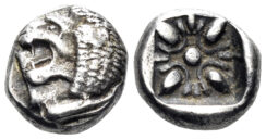 Ionia, Miletos. Late 6th- early 4th Century BC. AR Diobol / 1/12th Stater (1.24g, 9mm). SNG Kayhan 476-82