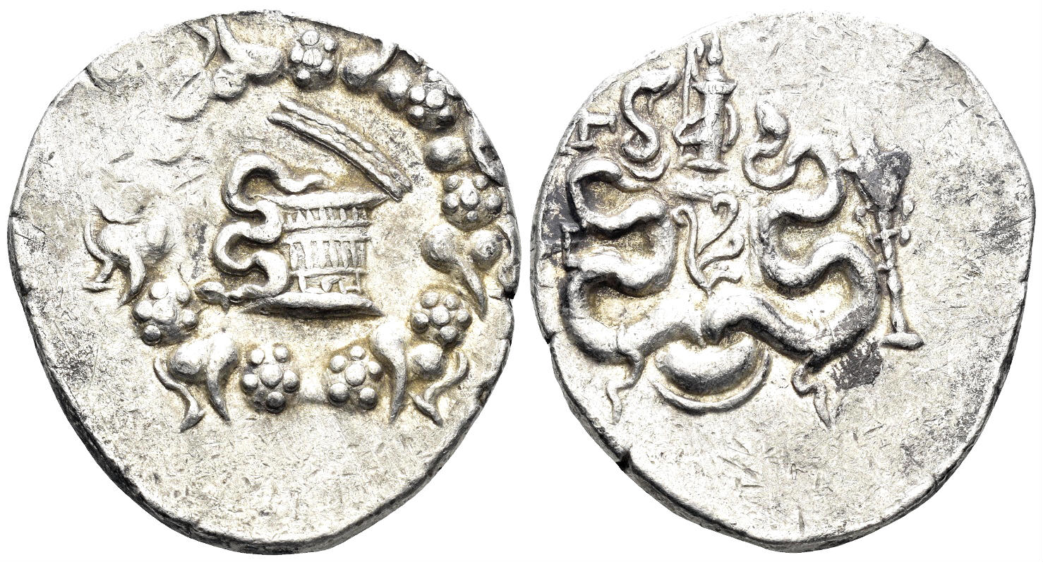 Ionia, Ephesos. Circa 180-67 BC. AR Cistophoric Tetradrachm (12.51g, 27mm). Dated CY 53 (82/1 BC). Kleiner, Dated 54