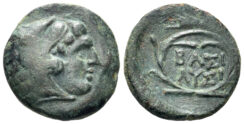 Thracian Kingdom. Lysimachos, as king. 306-281 BC. AE 1/4 unit (1.86g, 14mm). Uncertain mint. SNG Copenhagen 1168-9