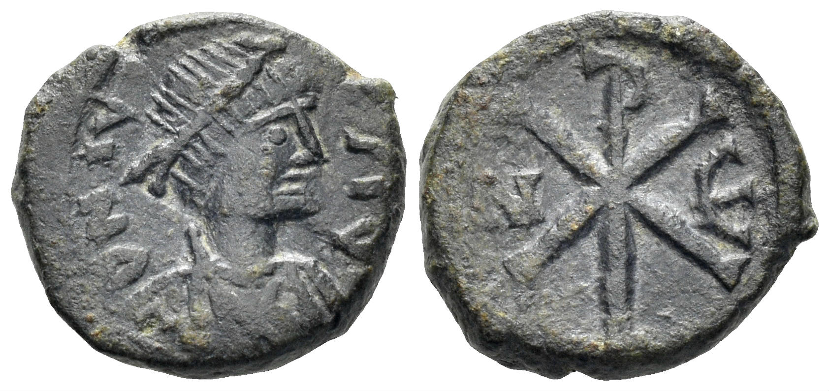 Justin I. 518-527. AE Pentanummium (2.19g, 13mm). Nicomedia mint. SB 93