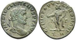 Diocletian. 284-305 AD. AE Follis (9.72g, 26mm). Treveri mint. Struck 296 AD. RIC 191