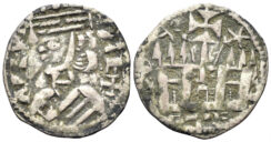 Spain. Alfonso VIII de Castilla. 1158-1214. Billon Dinero (0.88g, 18mm). Bautista 312