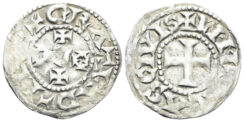 France, Feudal. Limoges. In the name of Eudes. 10th-12th Centuries AR Denier (1.62 gm, 23mm). Boudeau 388
