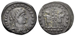 Constantius II, as Caesar. 324-337 AD. AE Follis (2.47 gm, 17mm). Arelate mint. Struck 330 AD. RIC 347