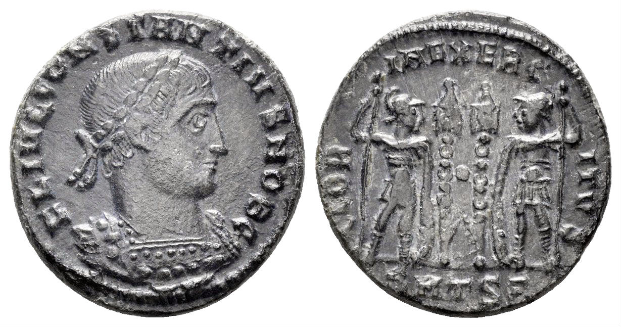 Constantius II, as Caesar. 324-337 AD. AE Follis (2.59 gm, 17mm). Thessalonica mint. Struck 330-333 AD. RIC 185
