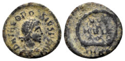 Theodosius I. 379-395 AD. AE4 (1.01 gm, 13mm). Cyzicus mint. Struck 378-383 AD. RIC 21c