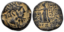 Seleukid Kingdom. Antiochos IX Eusebes Philopator (Kyzikenos). 114/3-95 BC. AE 18mm v(6.42 gm). Antioch mint. Dated SE 203 (110-109 BC). SNG Spaer 2701-2