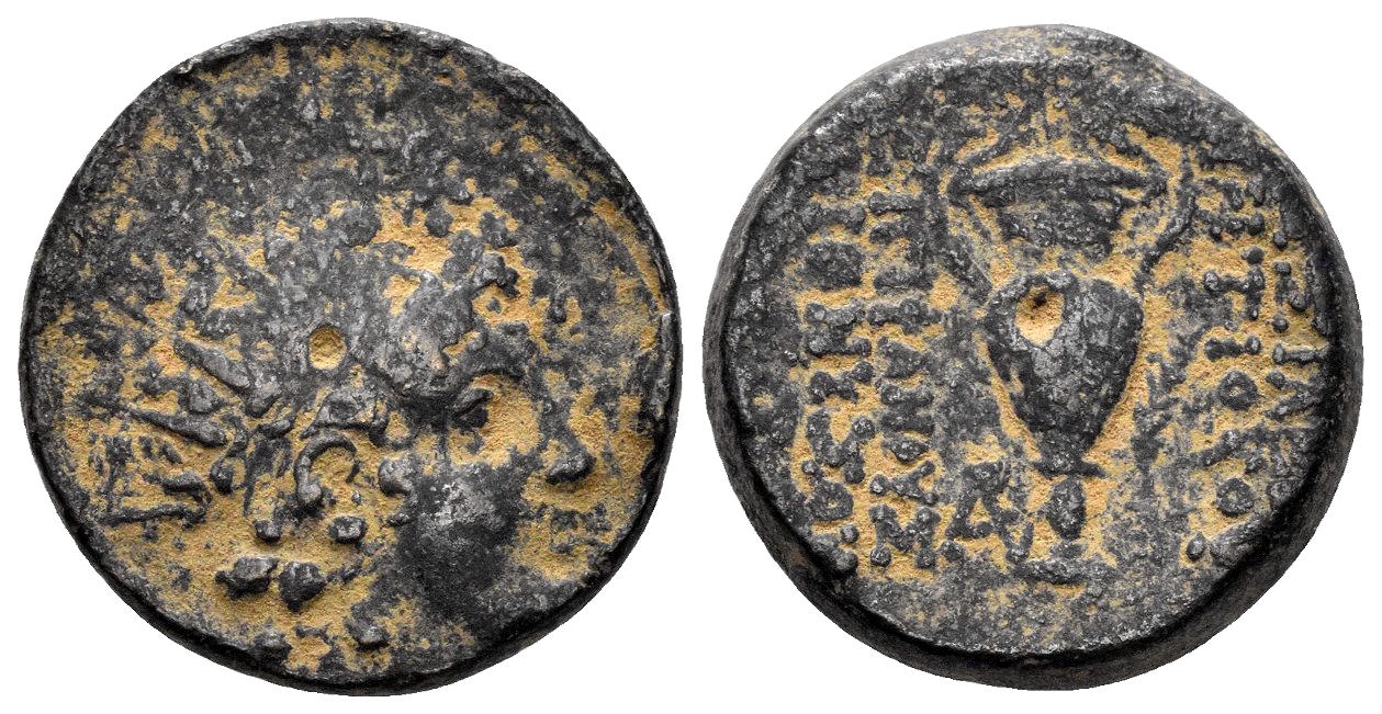Seleukid Kingdom. Antiochos VI Dionysos. 144-142 BC. AE 20mm (7.68 gm). Perhaps Apameia on the Axios mint. SC 2015.1