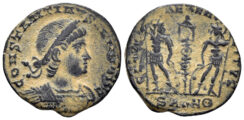 Constantine II, as Caesar. 317-337 AD. AE Follis (1.20g, 15.5mm). Antioch mint. Struck 336/7 AD. RIC 109