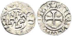 France. Carolingian. Maine (comté). Hugues II. Circa 939/955-991. AR Denier (1.12g, 19mm). Fécamp 8310