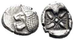 Ionia, Miletos. Late 6th- early 4th Century BC. AR Diobol / 1/12th Stater (0.99g, 10mm). SNG Kayhan 476-82