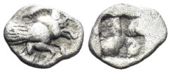 Ionia, Klazomenai. Circa 500 BC. AR Hemiobol (0.26g, 8mm). SNG Copenhagen 5
