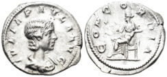Julia Paula, Augusta. 219-220 AD. AR Denarius (2.85g, 20mm). Rome mint. Struck 220 AD. RIC 211
