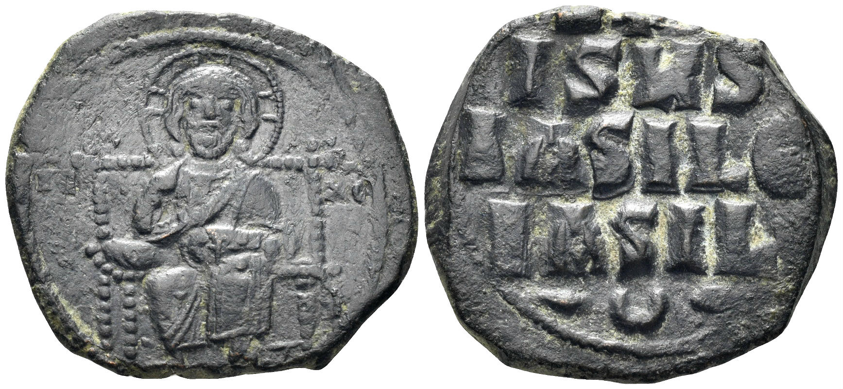 Time of Constantine IX Monomachus. 1042-1055. AE Anonymous Follis (10.01g, 29mm). Class D. Constantinople mint. SB 1836