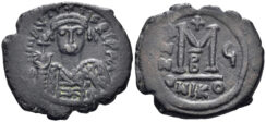 Maurice Tiberius. 582-602. AE Follis (11.36g, 30mm). Nicomedia mint. Struck RY 6 (587/8). SB 512