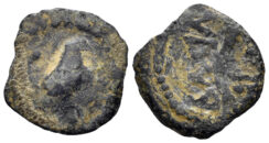 Judaea, Herodians. Herod I. 40-4 BC. AE 1/2 Prutah (0.71g, 11.5mm). Jerusalem mint. SNG ANS VI 220-226