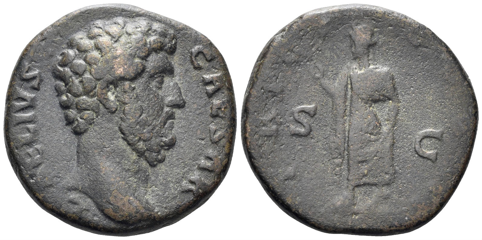 Aelius Caesar. 136-138 AD. AE As (10.80g, 24mm). Rome mint. Struck 137 AD. RIC 2689