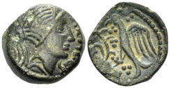 Celtic Northwest Gaul. Carnutes. Pixtilos. Circa 50-30 BC. AE 16mm (3.81g). D&T 2467
