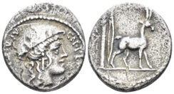 Cn. Plancius, 55 BC. AR Denarius (3.42g, 17mm). Rome mint. Crawford 432/1