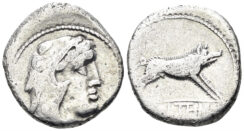 Volteius M.f. 75 BC. AR Denarius (3.66g, 18mm). Rome mint. Crawford 385/2