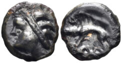 Celtic Northeast Gaul. Leuci. Circa 60/50-30/25 BC. Cast Potin (2.88g, 18mm). Scheers, Lyon, 1112