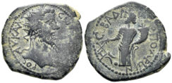 Phrygia, Hadrianopolis. Septimius Severus. 193-217 AD. AE 26mm (7.52g). Mnesitheos Hieron, Magistrate. RPC V.2, – (unassigned; ID 71485)