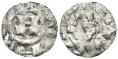 Italian States. Republic of Lucca. Henry II, Emperor and King of Italy. 1004-1024. Bi Denaro (0.43g, 14mm). Biaggi 1056