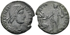 Magnus Maximus. 383-388 AD. AE2 (5.00g, 23mm). Arelate mint. Struck 383-8 AD RIC 26a