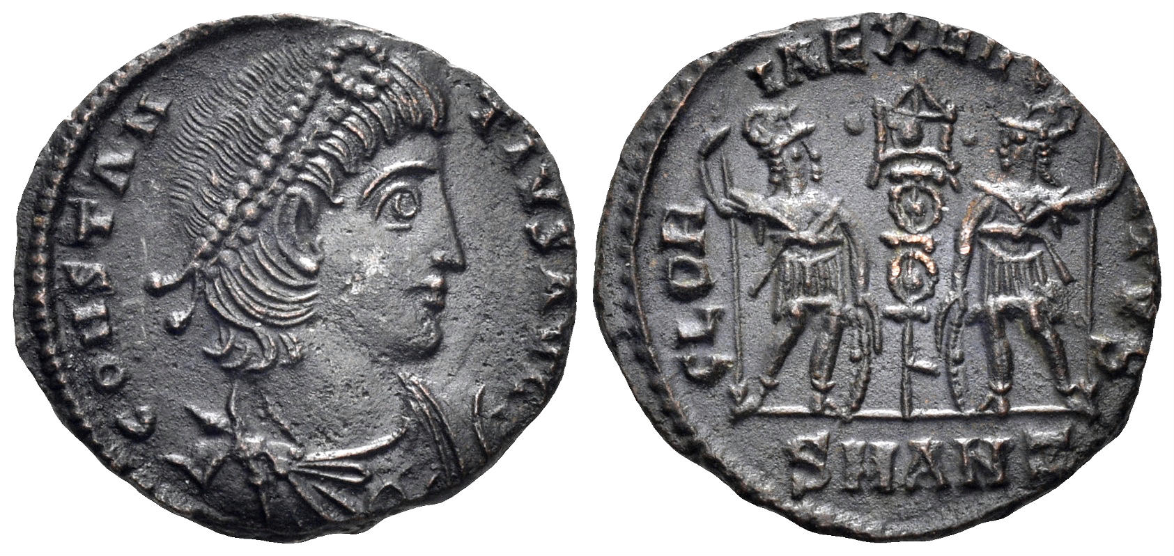Constantius II. 337-361 AD. AE Follis (1.41g, 15.5mm). Antioch mint. Struck 337-41 AD. LRBC 1385