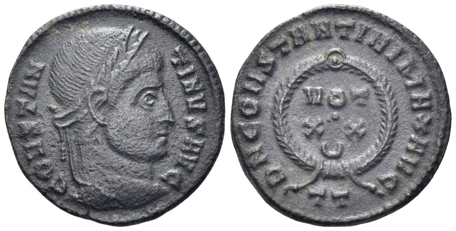 Constantine I 'the Great'. 307-337 AD. AE Follis (2.51g, 18mm). Ticinum mint. Struck 320/1 AD. RIC 140